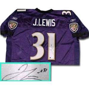 Jamal Lewis Baltimore Ravens Autographed Reebok Blue 
