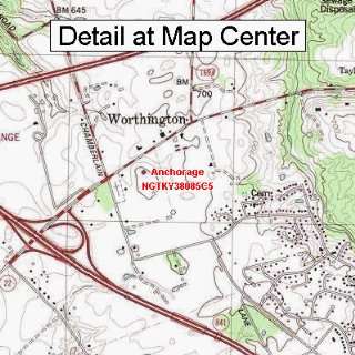  USGS Topographic Quadrangle Map   Anchorage, Kentucky 
