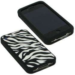rooCASE iPhone 4 Zebra Design Silicone Skin Case  