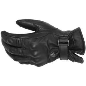  Pokerun Short Leather Mens Motorcycle Gloves Black Large L 