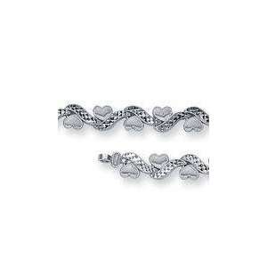   Diamond Cut Heart Bracelet 7.5in long 7.62mm wide 7.7 grams Jewelry
