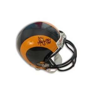   Faulk Autographed St. Louis Rams Throwback Yellow Horn Mini Helmet