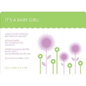  Spirograph Flower Baby Shower Invitation 