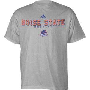  Boise State Broncos Grey adidas Impervious T Shirt Sports 