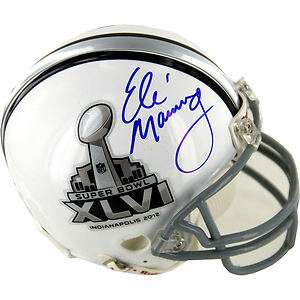 Eli Manning Signed 2012 Super Bowl XLVI Mini Helmet COA  