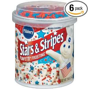 Pillsbury Funfetti Stars & Stripes Frosting, 15.6000 Ounce (Pack of 6 