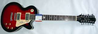 Les Paul Autographed Signed 12 String Guitar PSA/DNA COA UACC RD COA 