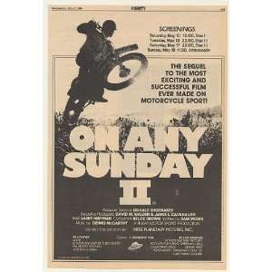 1980 On Any Sunday II Movie Promo Trade Print Ad (Movie Memorabilia 
