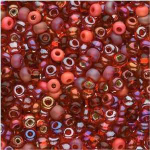  Czech Seed Beads 6/0 Devils Food Red Mix (1 Ounce 