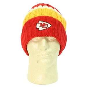 com Kansas City Chiefs Cuffed 3 Color Winter Knit Hat   Red / Yellow 