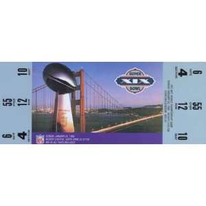 Collectible Phone Card 10m Super Bowl XIX Ticket Repl. San Francisco 