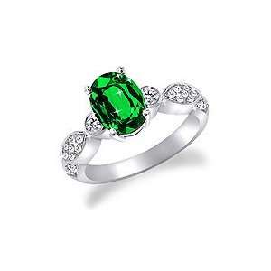   Oval Emerald with Amazing Pave and Bezel Brilliants Engagement Ring