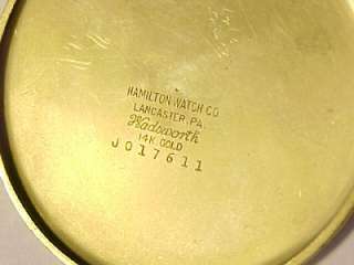 Hamilton 917 ~ Vintage Pocket Watch ~ 14KT Solid Gold  