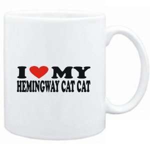    Mug White  I LOVE MY Hemingway Cat  Cats