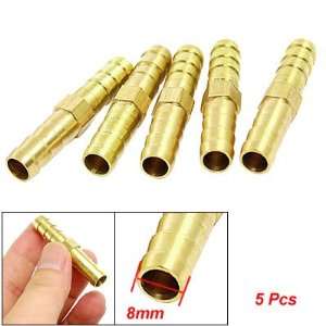  Amico 5 Pcs Air Gas 8mm Brass Straight Hose Connector 
