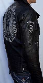 Affliction Black Premium REBORN Mens Leather Jacket   NEW   10OW464 