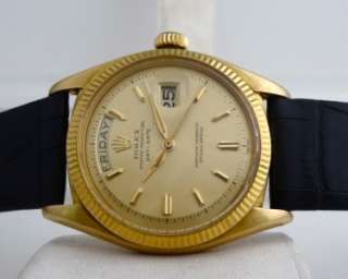 RARE ROLEX OYSTER PERPETUAL DAY DATE PRESIDENT 6611B CIRCA 1958 18KT 