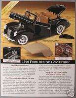Danbury Mint 1940 Ford Deluxe Sales Brochure  