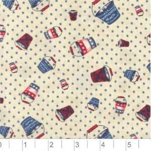   Nantucket Sandpails Cream Fabric By The Yard Arts, Crafts & Sewing