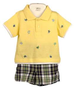 BT Kids Infant Boys Yellow Polo Shirt/ Pants Set  
