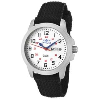 Invicta His or Hers White Dial Black Canvas Sport Watch  
