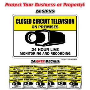  VIDEO SURVEILLANCE CCTV ~24 Signs & 24 Free Decals~ Patio 