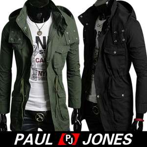 NWT PJ Mens Stylish Slim Fit Jackets Coats Hooded Waist  