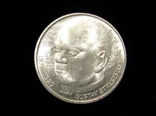 Germany 1978 D 5 Mark Coin Silver BU Gustav Stresemann  