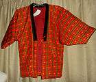 Red Green PLAID Quilted Smoking JACKET Kimono NWT XL?