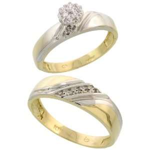  10k Gold 2 Piece Diamond Ring Set ( Engagement Ring & Man 