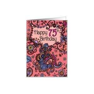  Happy Birthday   Mendhi   75 years old Card Toys & Games