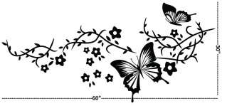 tree Wall Decor Decal Sticker butterfly flower  