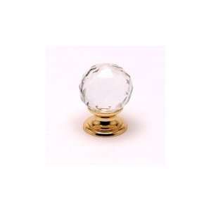    Knob 30mm Diameter Faceted Crystal Ball/Gold
