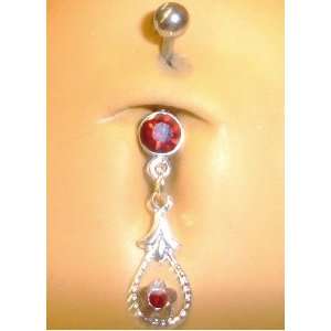   AccentzTM Belly Button Dangle Teardrop Navel Barbell Ring Jewelry