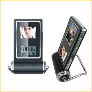 Black 1.5 Mini LCD Digital Desktop Photo Frame Clock+Time+Temperature 