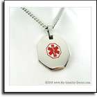 Diabetic Supplies Medical ID Alert Necklace   Engraved