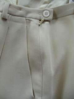 Max Mara Womens Beige Pleated Front Wool Dress Pant, Size 10  