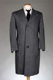   Schaffner Marx Gray Herringbone Wool Overcoat Top Coat 42 R  