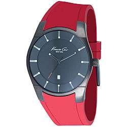 Kenenth Cole Mens KC1629 Quartz Red Silicone Strap Watch   