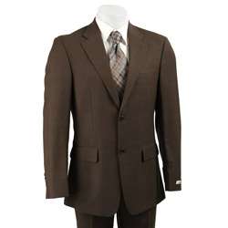 Kenneth Cole Slim Collection Mens Dark Taupe Brown 2 button Suit 