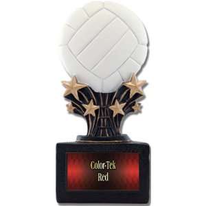 Shooting Star 6 Custom Volleyball Resin Trophies RED COLOR TEK PLATE 6 