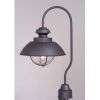   Nautical Outdoor Pendant Lighting Fixture, Black, Clear Seeded Glass