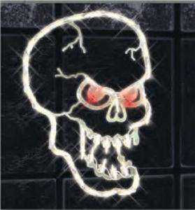 HALLOWEEN LIGHTED SKULL WINDOW SILHOUETTE IS LIT WITH 43 SUPER BRIGHT 