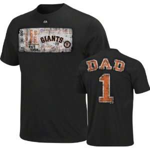  San Francisco Giants Black Fathers Day #1 Dad T Shirt 