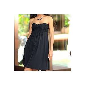  NOVICA Rayon dress, Black Bali Twist