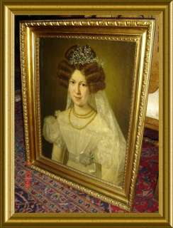 ANTIQUE ENGLISH ARISTOCRAT LADY PORTRAIT Oil Painting  