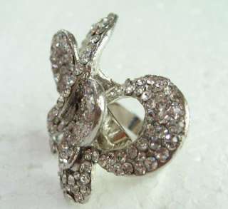 CLEAR SWAROVSKI CRYSTAL BUTTERFLY RING SIZE 7 1/4 837A2  