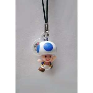  Mario Bro Character Phone Charm   Blue Toad Toys & Games