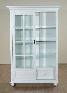 White Lighted China Curio Showcase Cabinet Bookcase mbc003w  