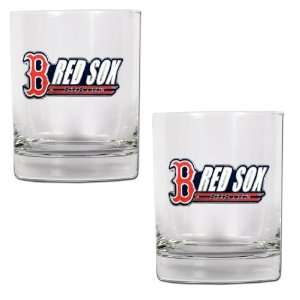  Boston Red Sox 2pc Rocks Glass Set